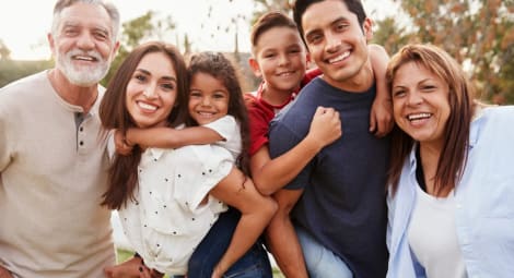 Multi Cultural family posing