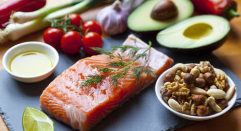 Plate of healthy food