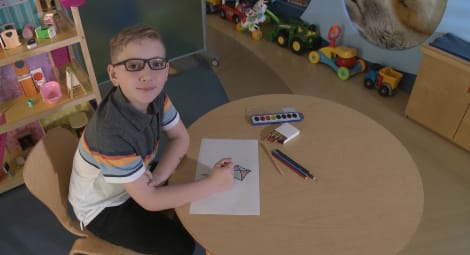 Boy drawing a picture