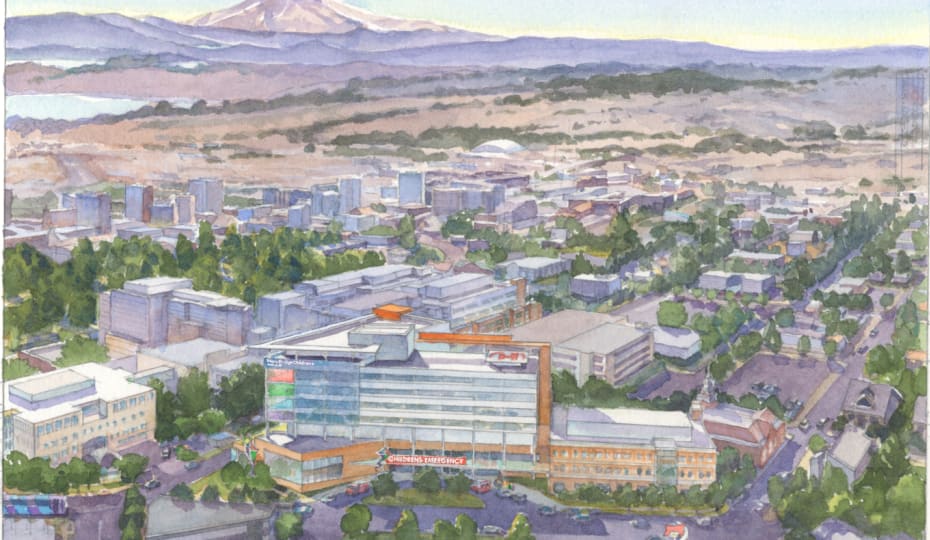 Rendering of the proposed Mary Bridge Children's Hospital