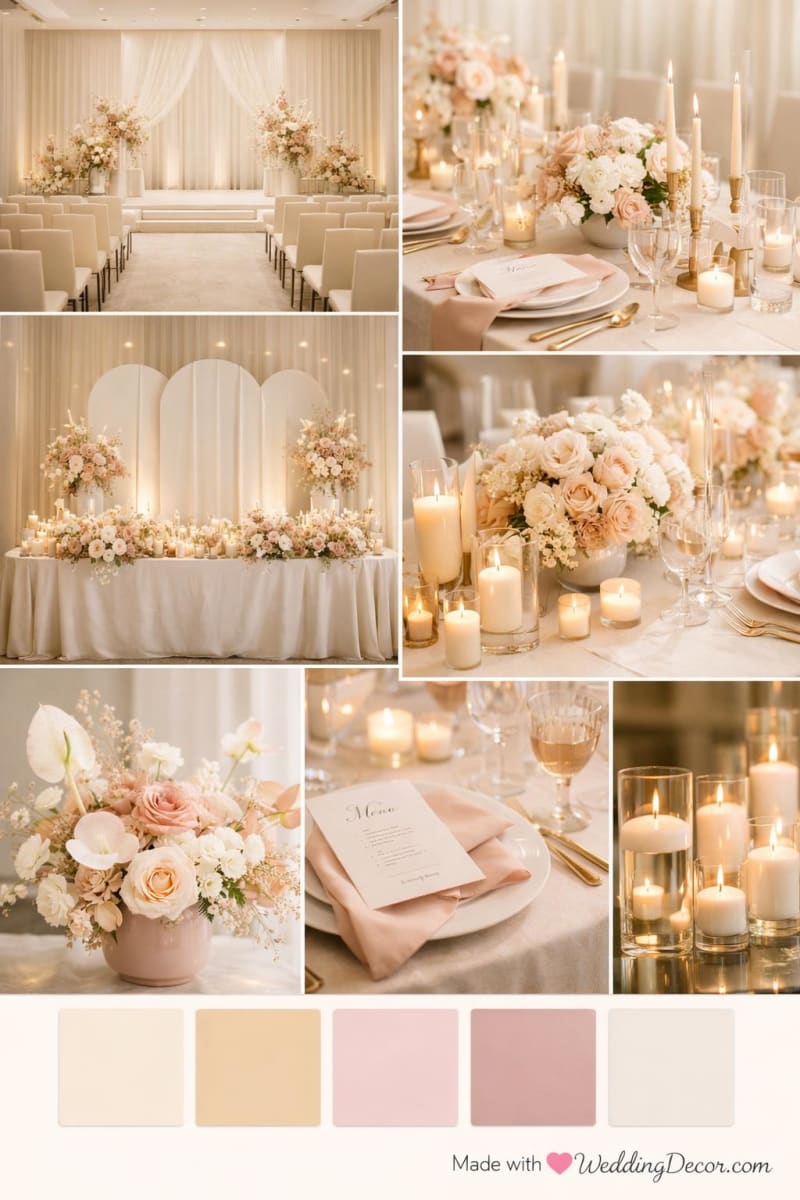Modern minimalist wedding mood board