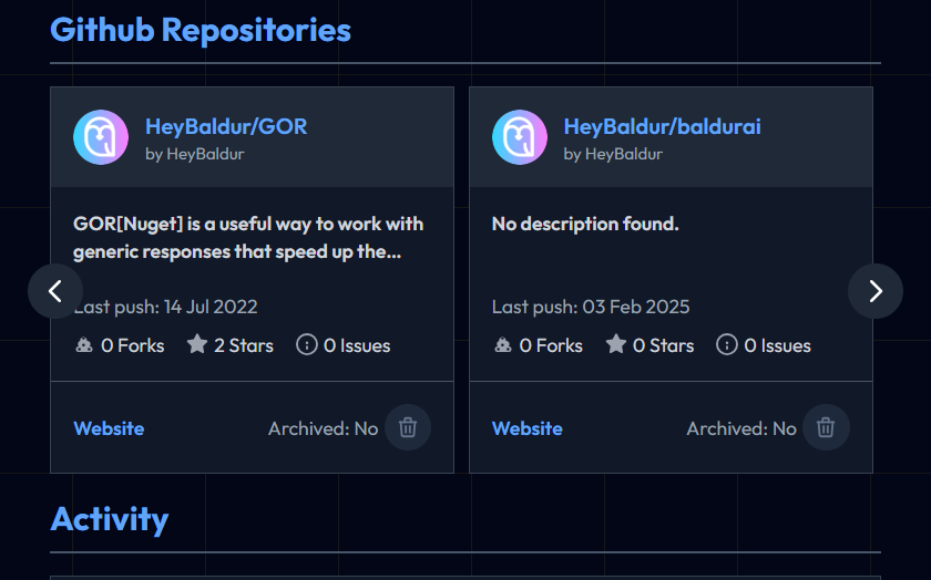 Very excited to show you the first phase of our implementation with Github. Now we can showcase our projects and progress with other users. **Just visit your profile and connect.**