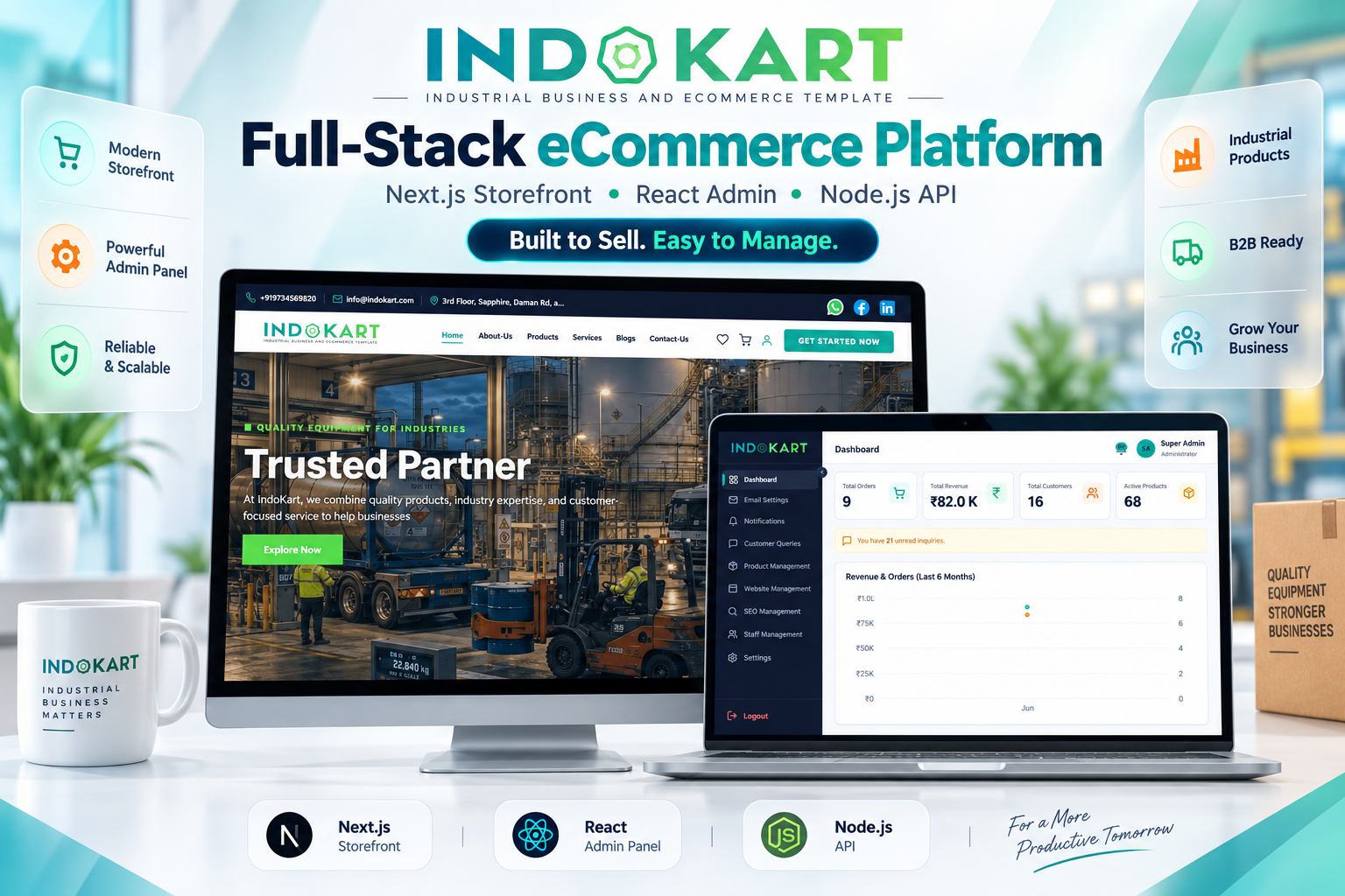 IndoKart | React Node.js eCommerce Platform With Admin Panel