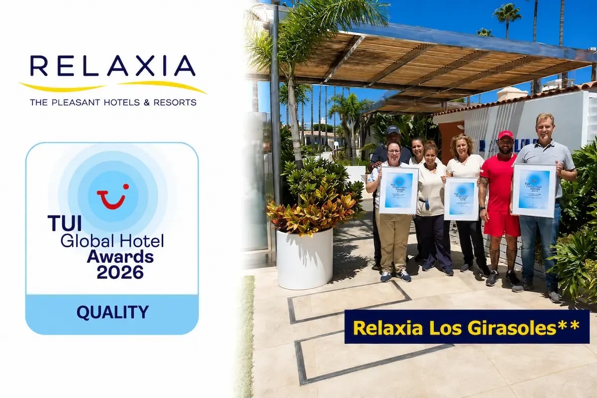 Portada de noticia: Relaxia Los Girasoles recibe por cuarto año consecutivo el TUI Quality Award