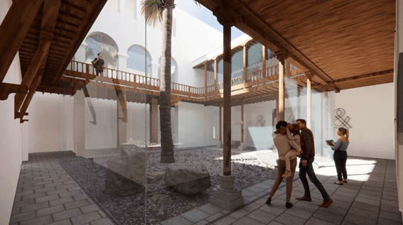 Portada de la noticia: Adjudicación a la UTE Pérez Moreno - Imesapi de los trabajos de Envolvente para el patio, acondicionamiento interior de capilla y obras accesorias del edificio San Martín