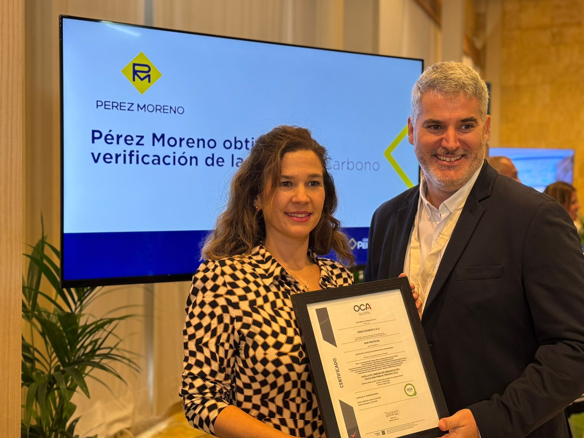 Portada de la noticia: Pérez Moreno obtiene la verificación de la huella de carbono según el GHG Protocol