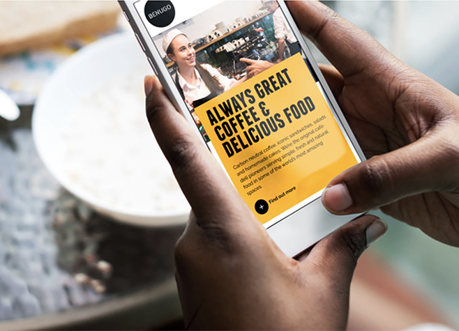 Benugo website on mobile