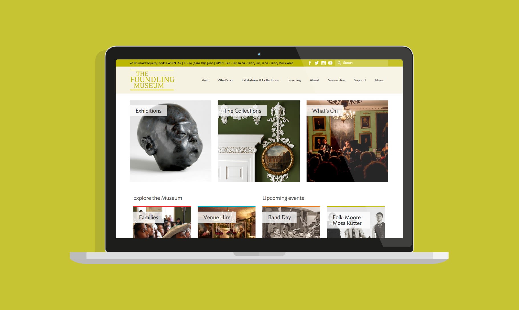 Foundling Museum homepage on macbook