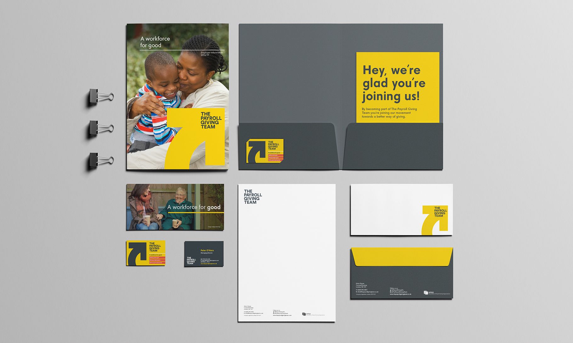 The Payroll Giving Team branded stationery