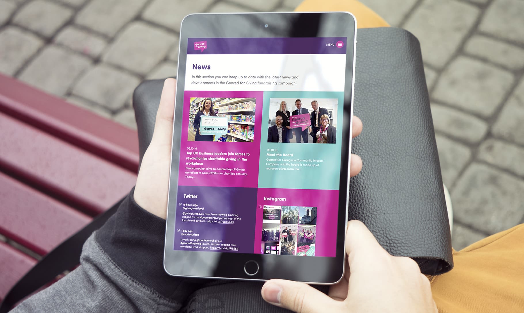 Geared for giving news webpage on ipad