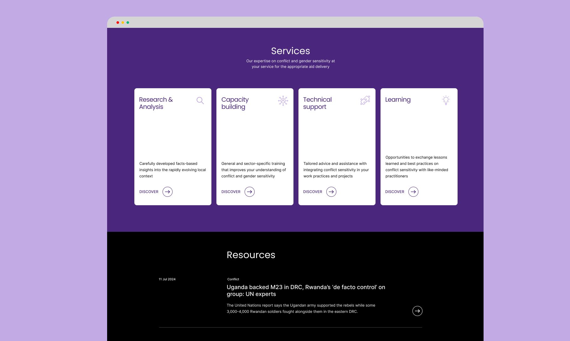 DRC Landing page mockup