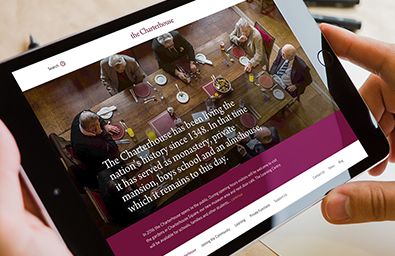 The Charterhouse homepage on ipad