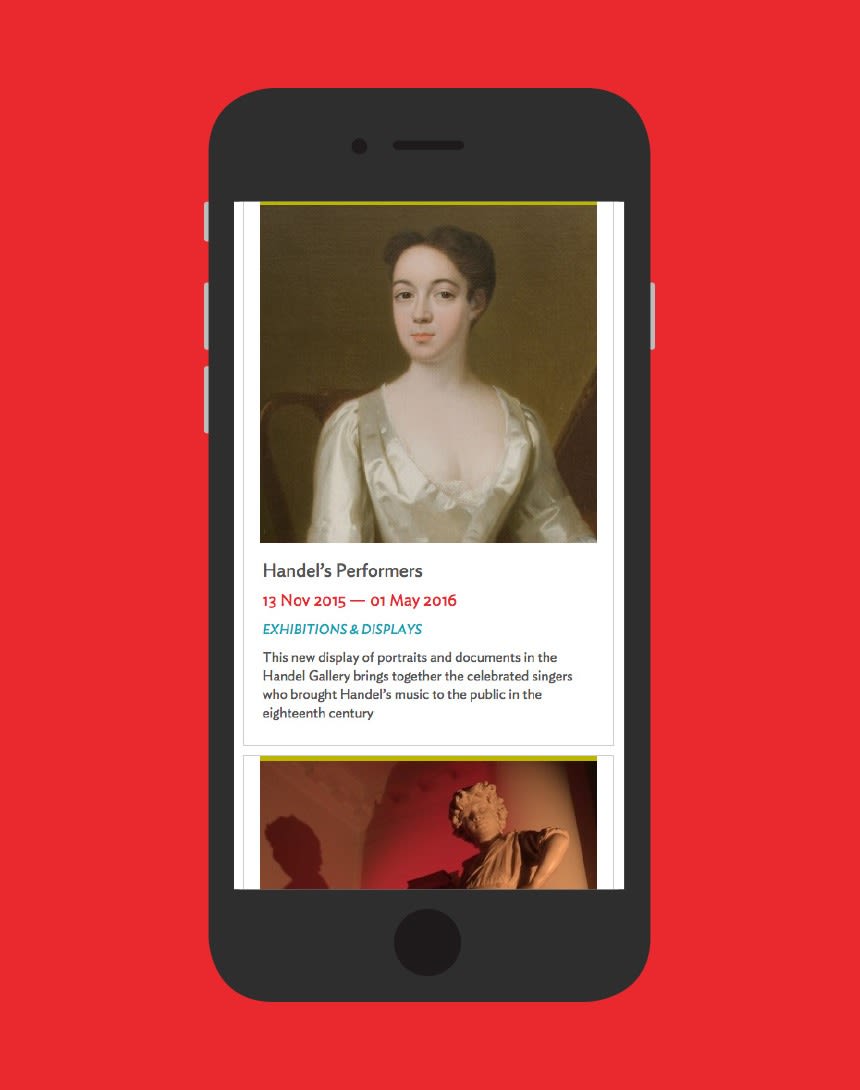 Foundling Museum event page on iphone