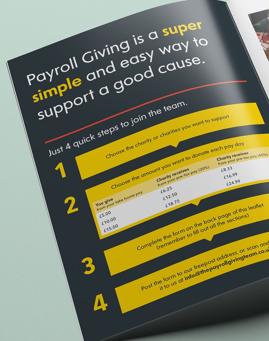 The Payroll Giving Team welcome spread