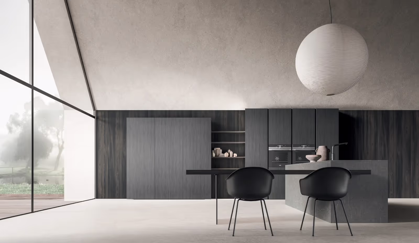 Modern Italian kitchen cabinets with sleek hardware in NYC apartment