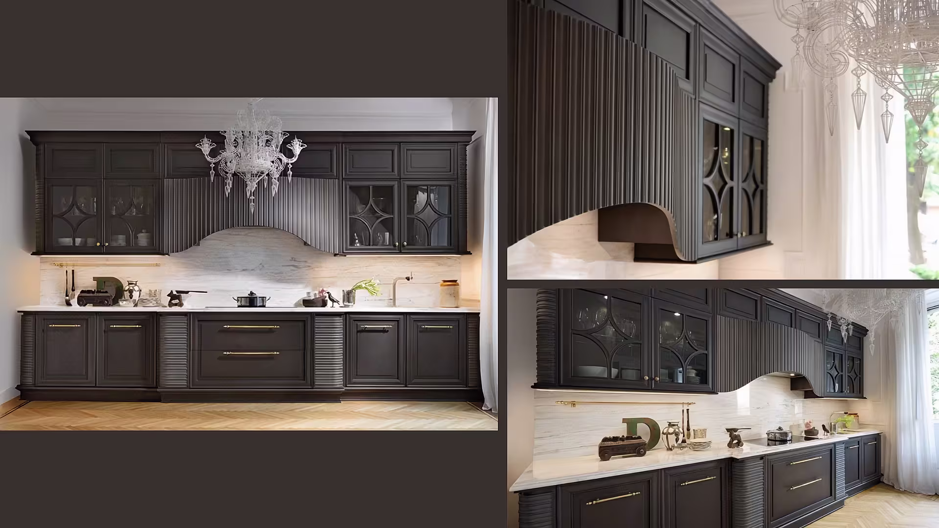 Sophisticated Art Deco kitchen with luxury materials
