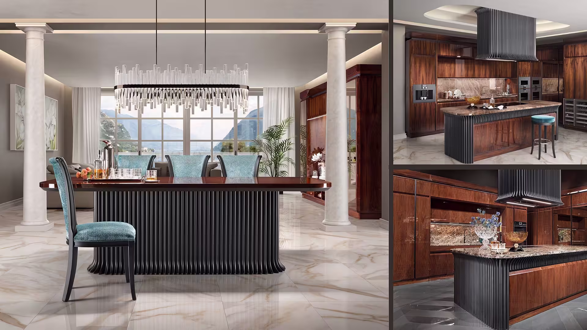 Premium Art Deco kitchen with Italian materials