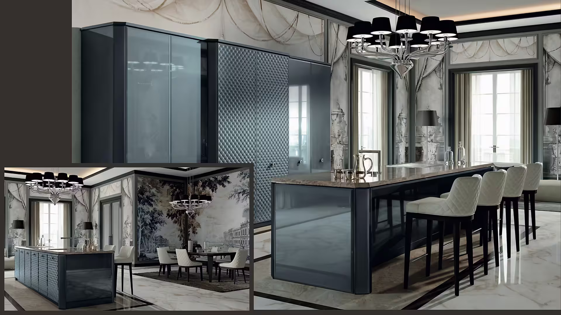 Art Deco kitchen featuring Italian craftsmanship