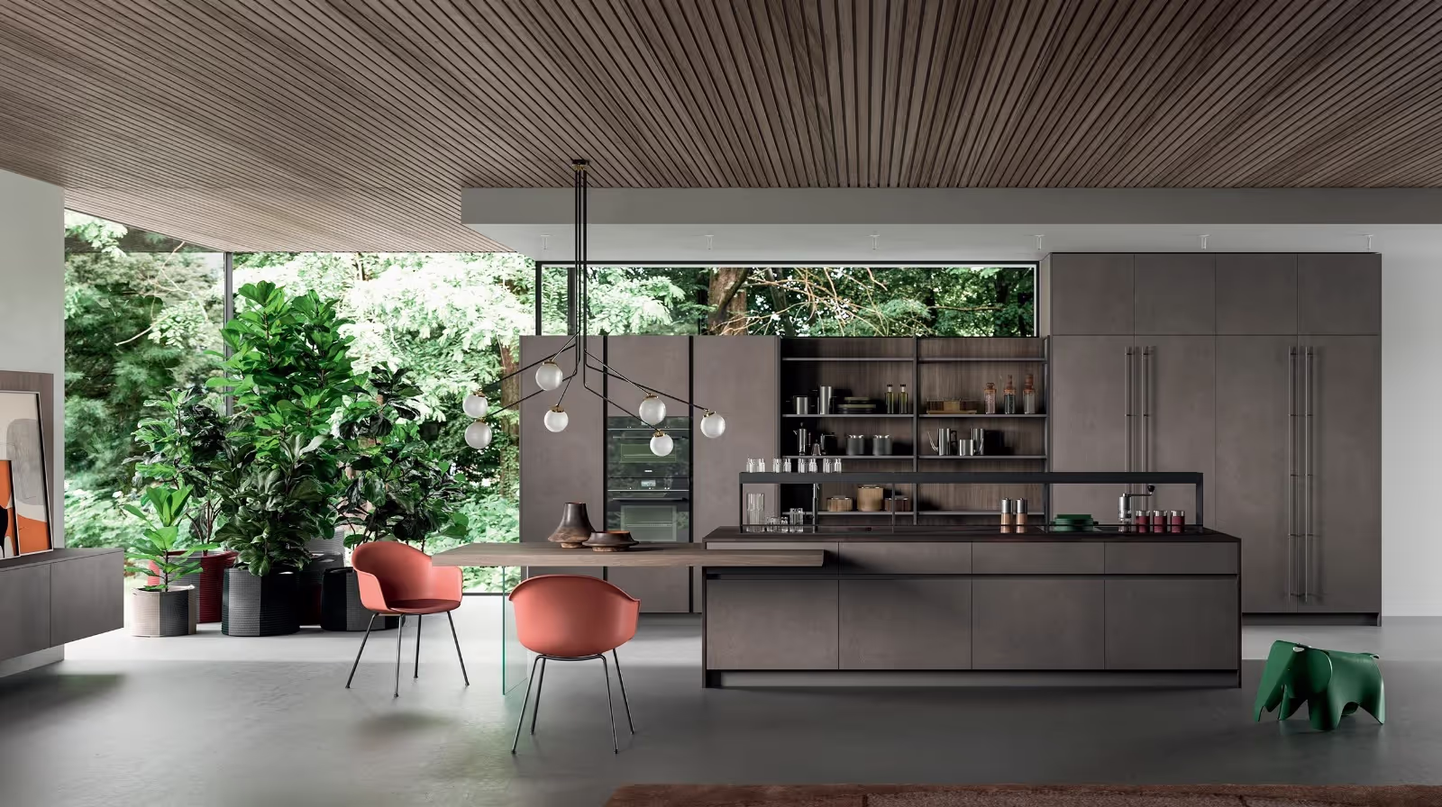 Contemporary kitchen with premium Italian cabinets