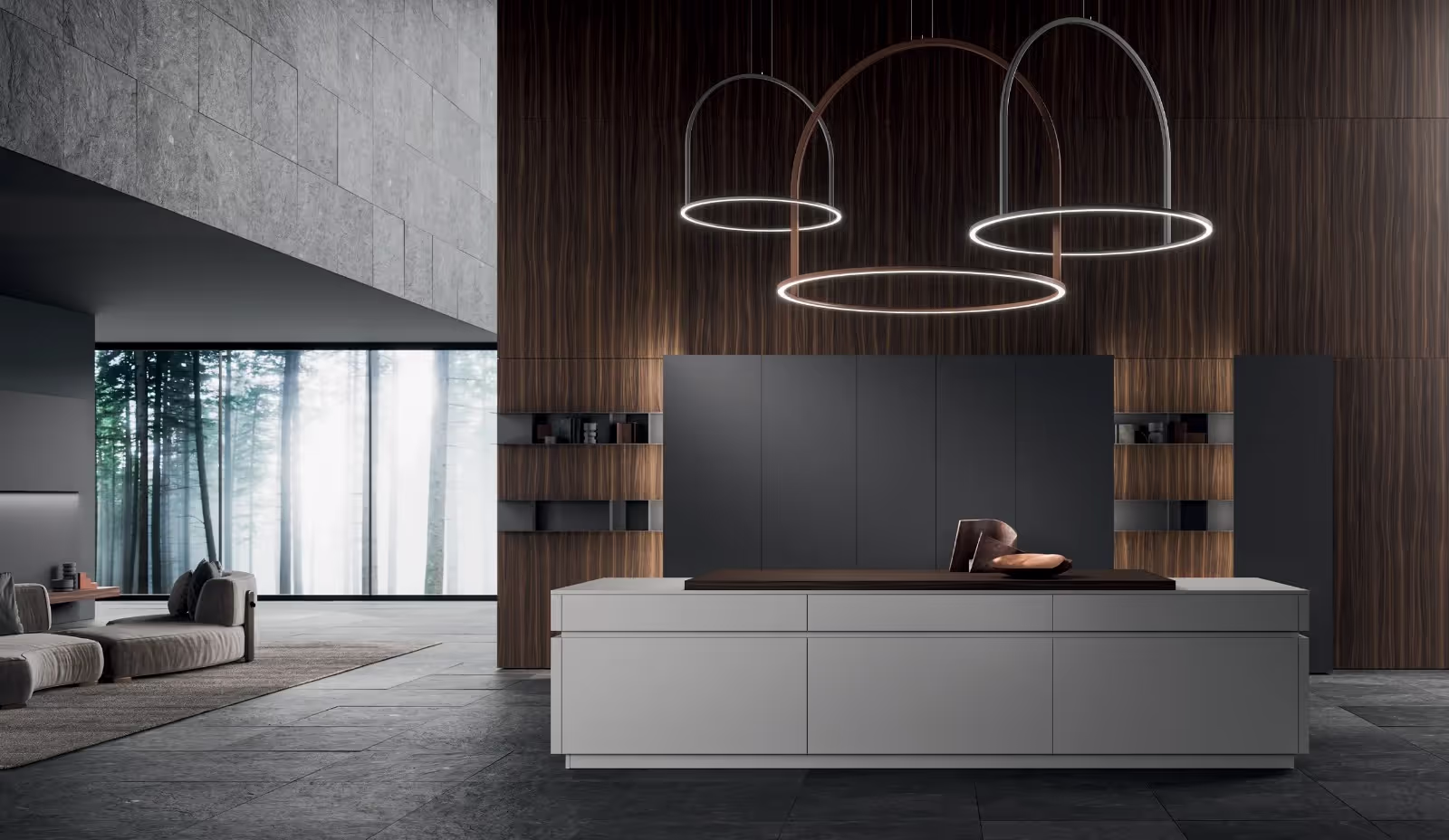 Modern Italian kitchen with efficient storage