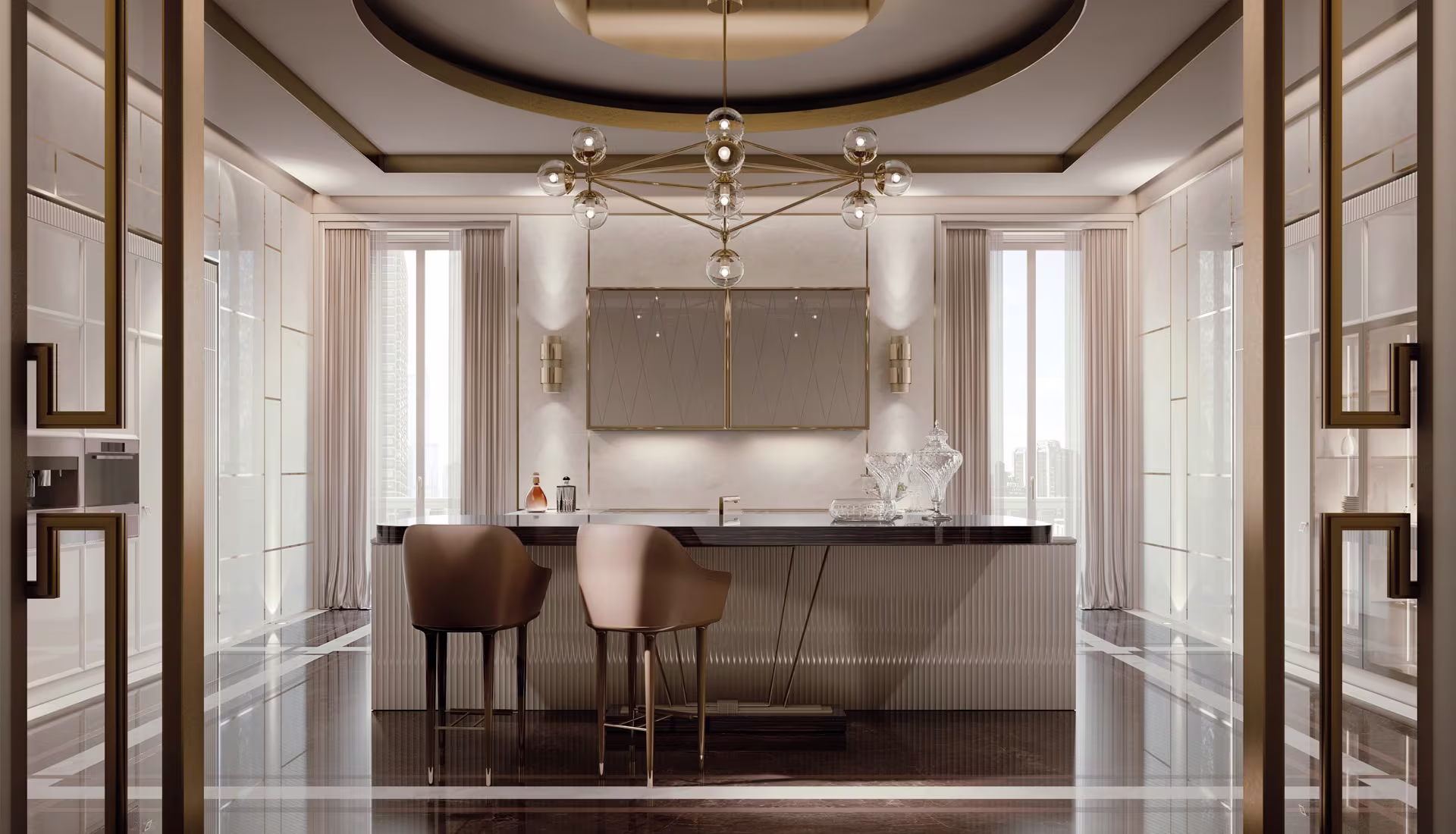 Modern Italian kitchen with flat-front cabinetry from the collections at D&D Design Center