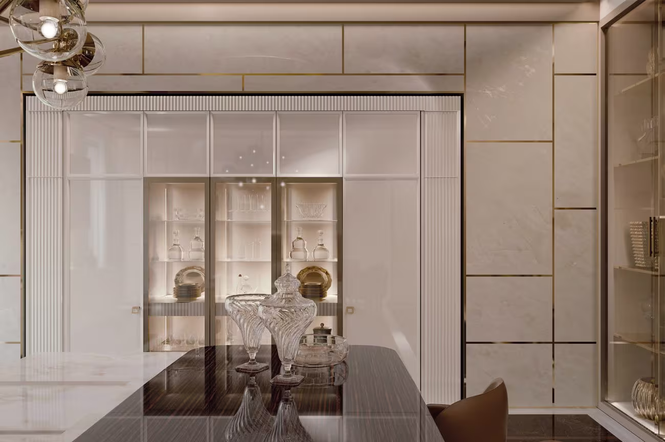 Modern Italian kitchen with flat-front cabinetry from the collections at D&D Design Center