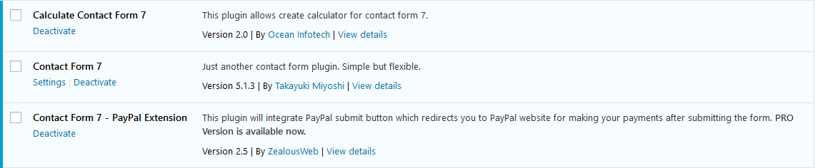 plugins for payment using contact form 7