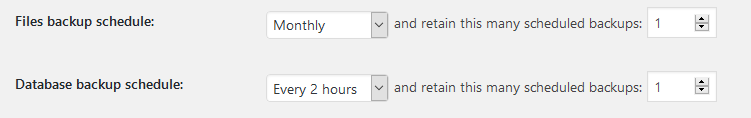 automatic scheduled backup by UpdraftPlus