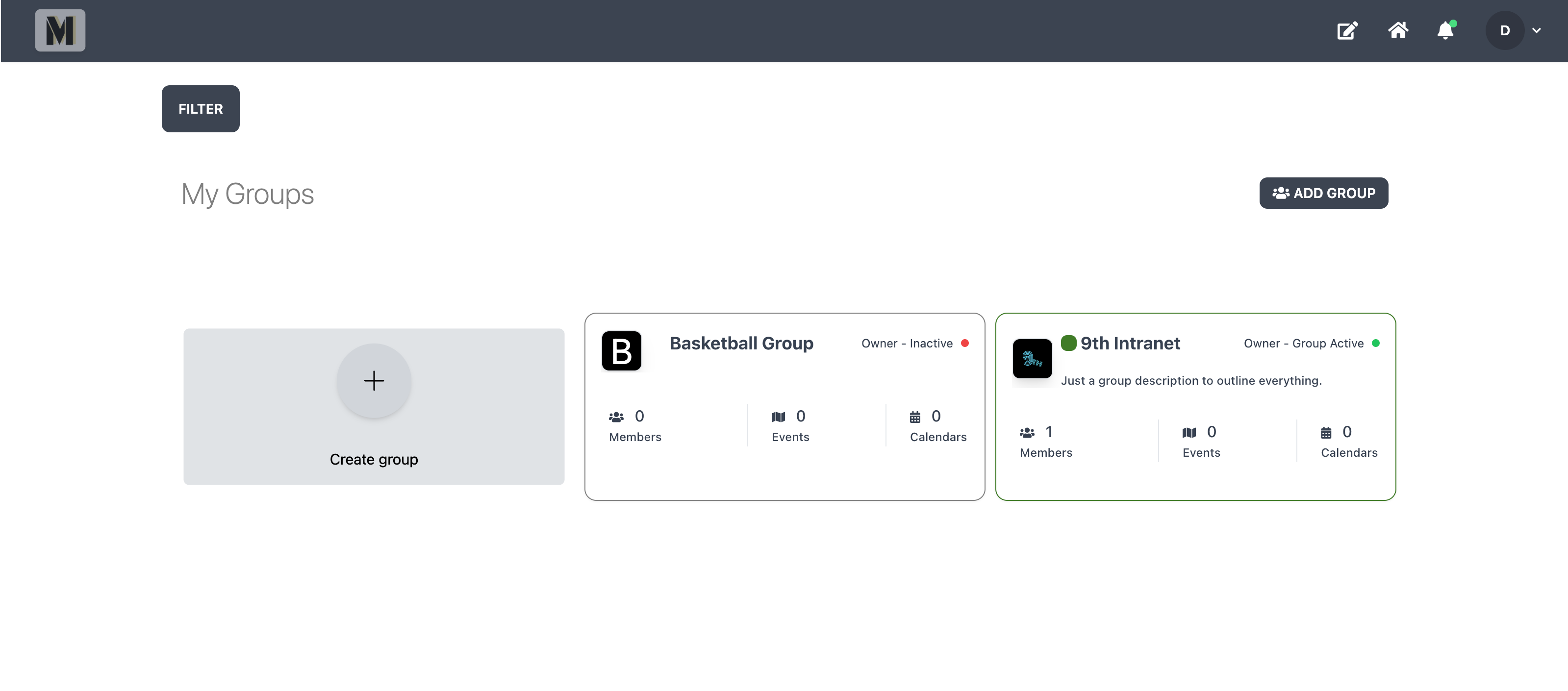 Move Groups List Page