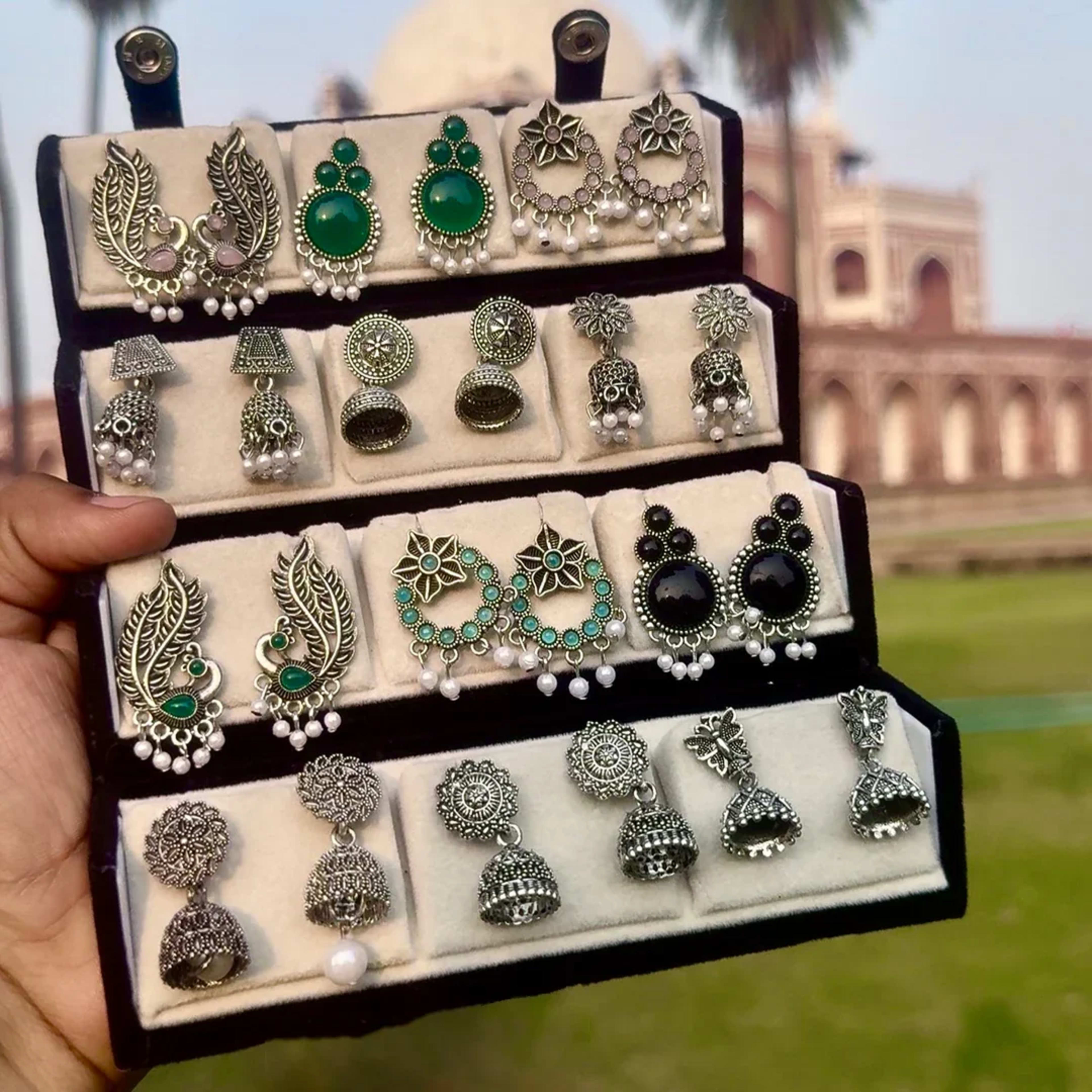 12 Pair Jhumka with Mirror Box in Indore