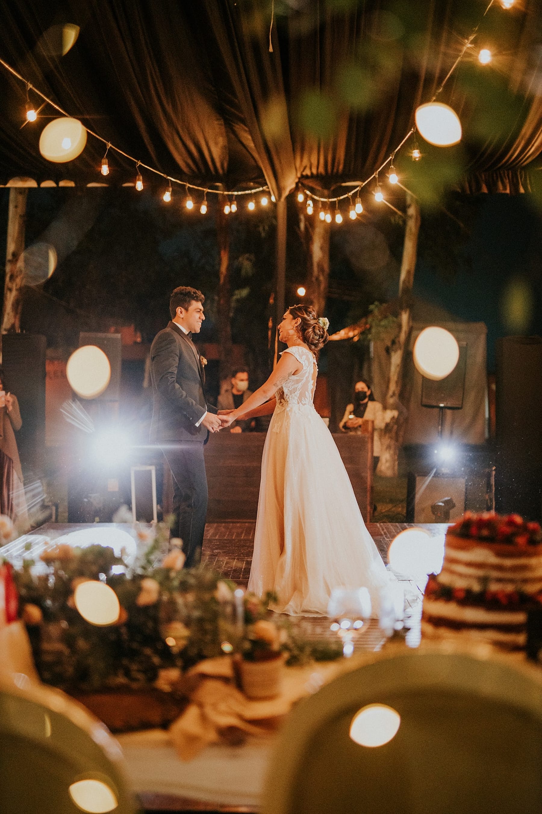 Bride and Groom on dance floor at reception