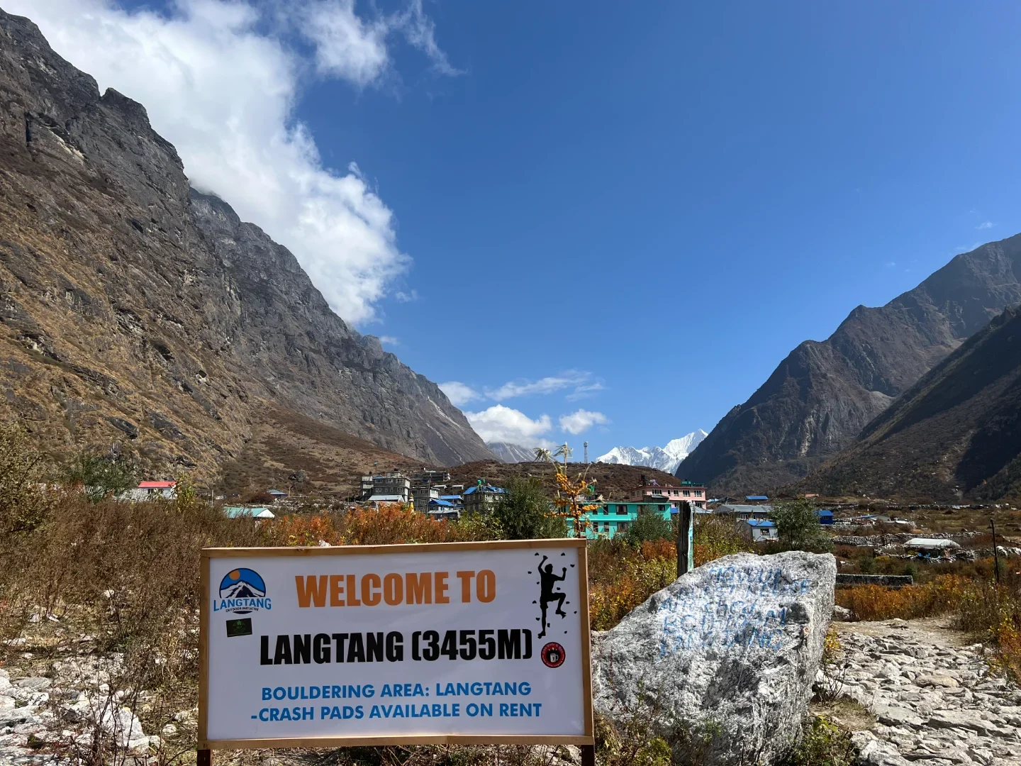 Langtang village at 3455m