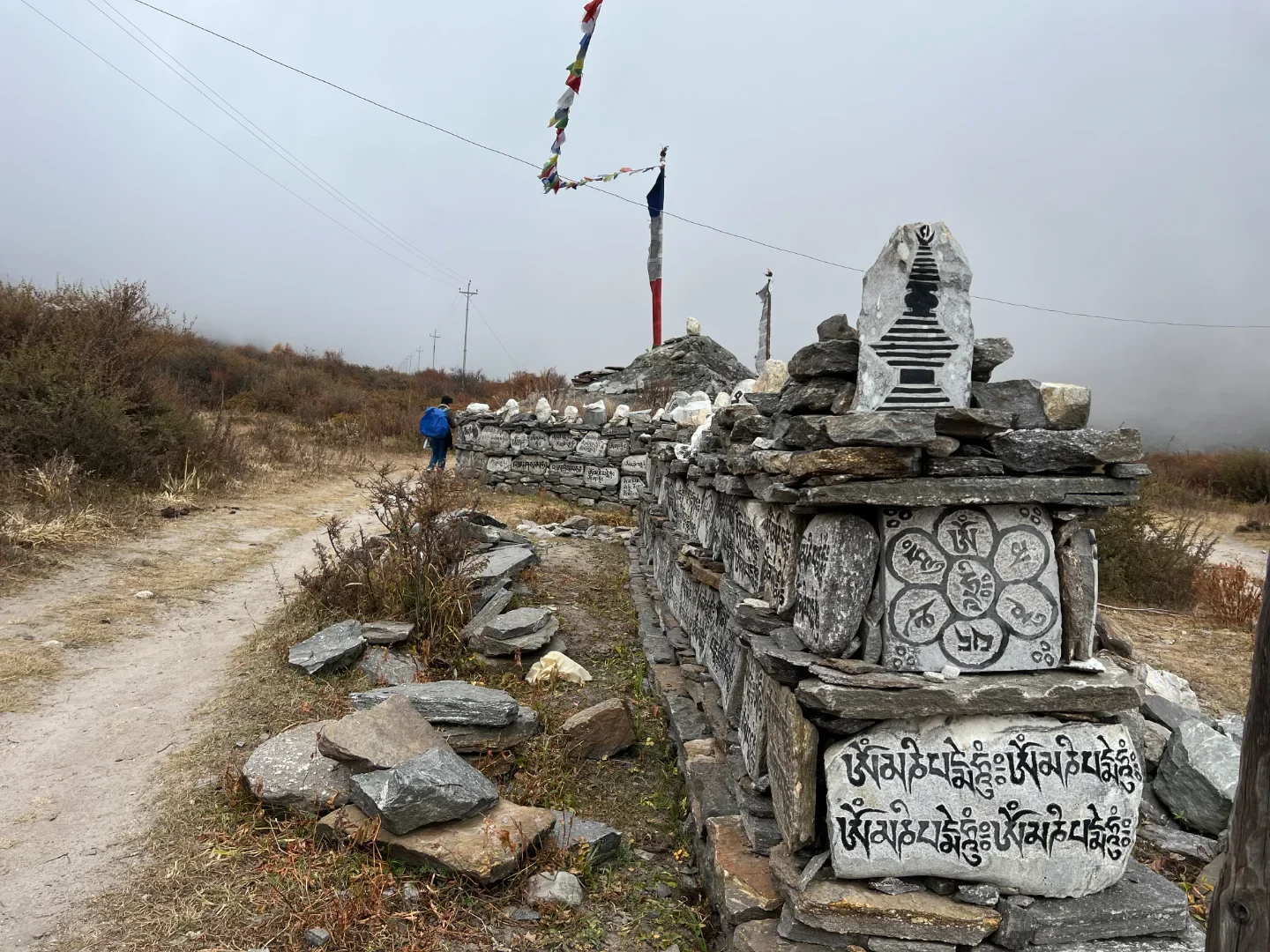 mani stone on the way to langtang