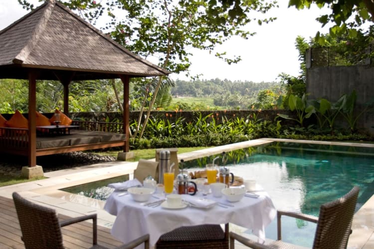 Hillside villa breakfast