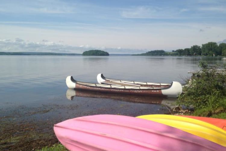 Canoes by the lake