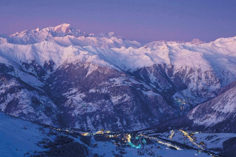 Courchevel with Mont Blanc