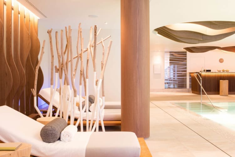 Relaxation area by the indoor pool