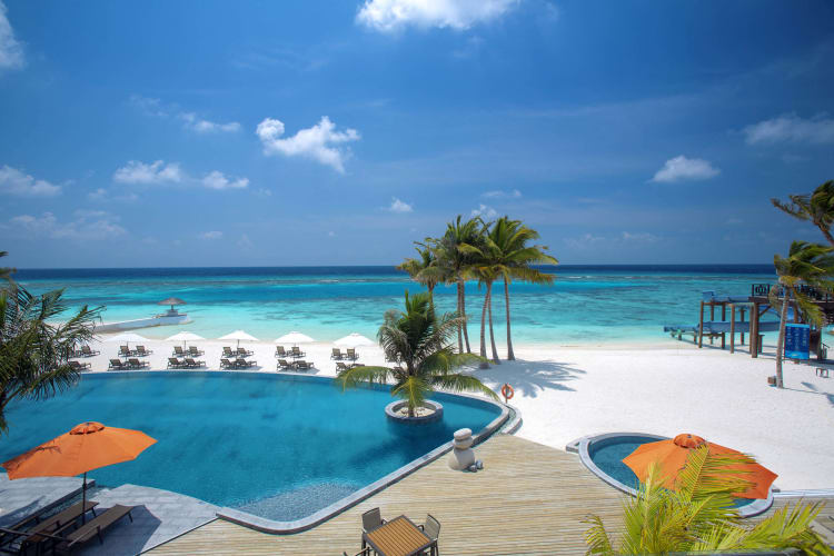 Poolside view from The Sangs
