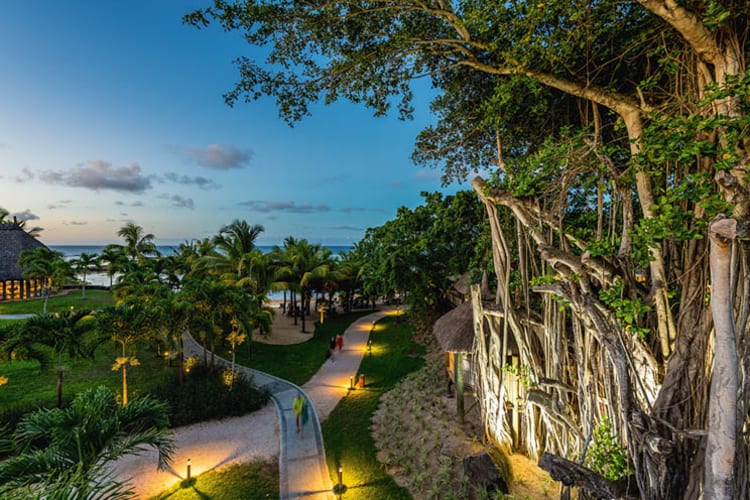 Gardens and beach