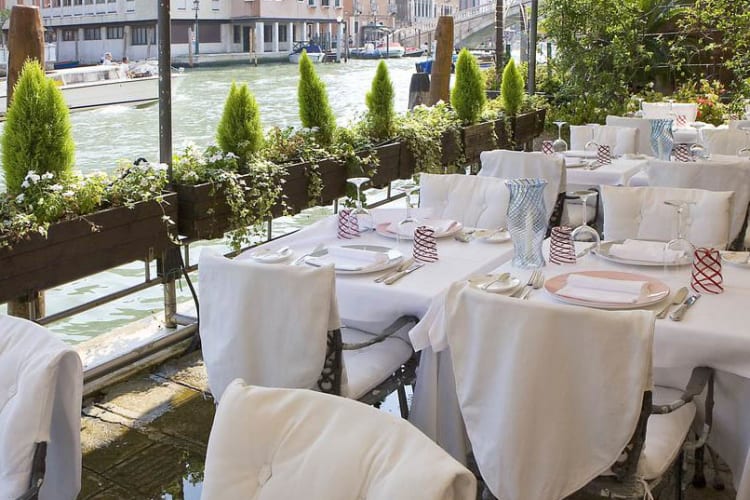 Canalside dining
