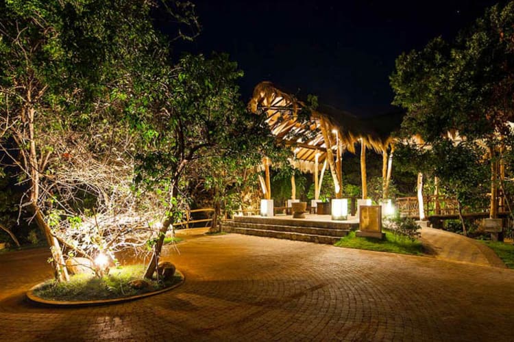 Uga Jungle Beach entrance at night