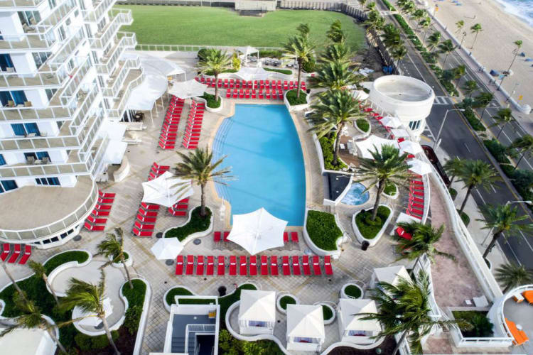 Aerial view of swimming pool