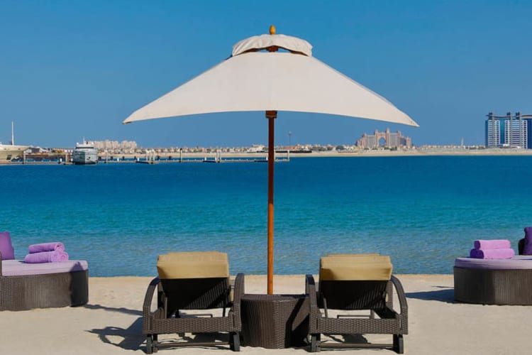 Beach and loungers