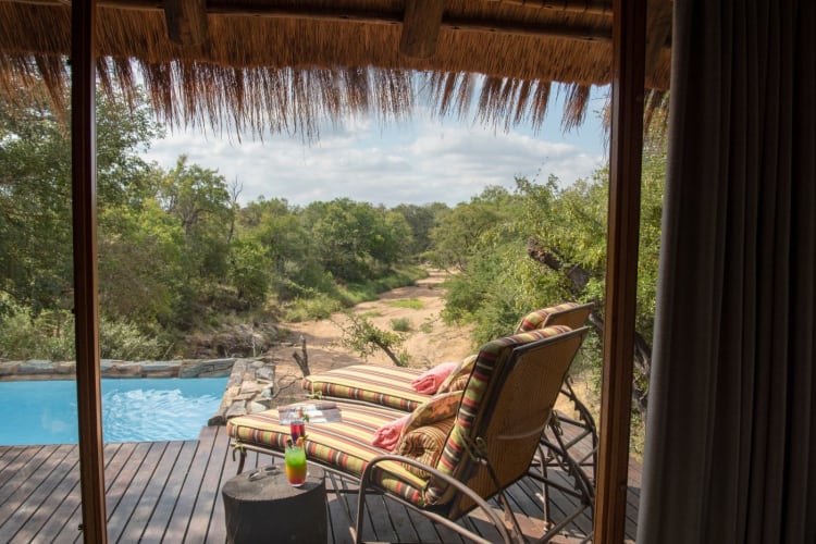 Jabulani suites private plunge pool deck view from inside