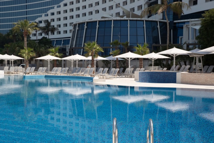 Pool and hotel
