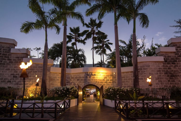 Entrance at night