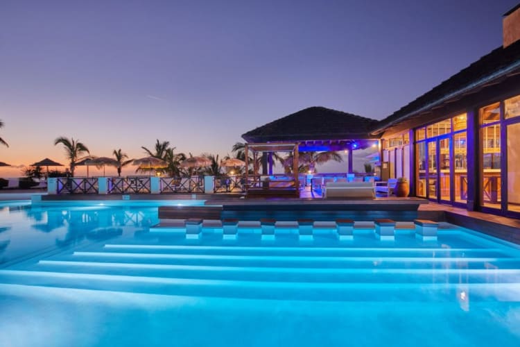 Pool bar at night
