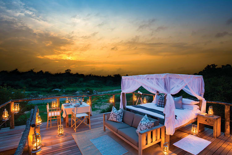 Lion Sands Tinga Lodge Treehouse Bed