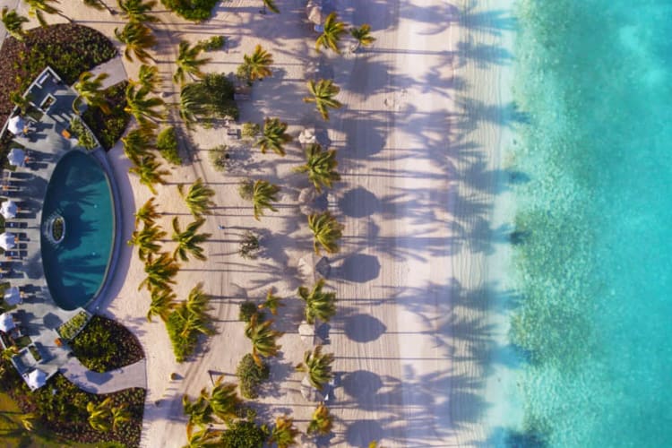 Jumby Bay Overhead Pool Aerial