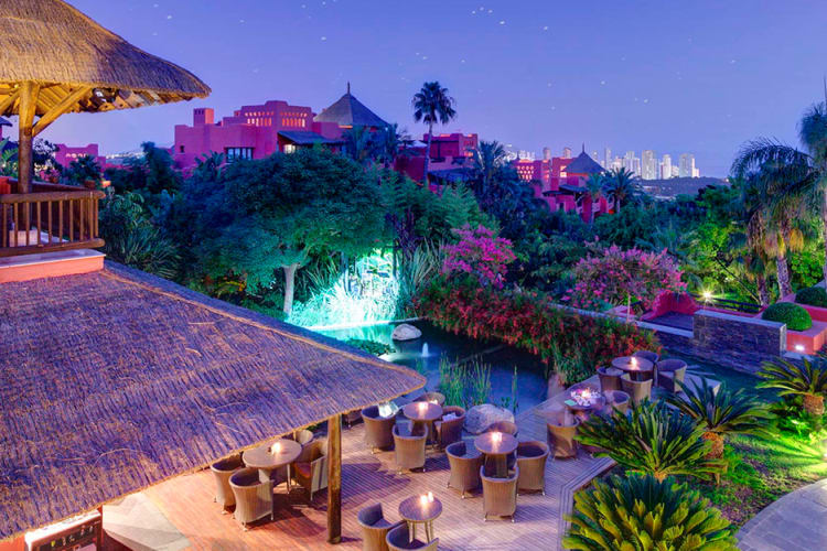 Asia gardens at night